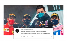 Kolase foto Lewis Hamilton juara dunia 2020 dan komentar netizen di YouTube. (Foto: Twitter/Mercedes AMGF1)