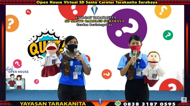 Miss Shinta dan Miss Lisa memandu Quiz | Screenshot Youtube Humas Tarakanita Surabaya