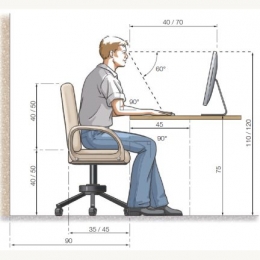 Standar ergonomi perabot kerja. gambar: systemed.fr