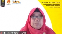 Dr. Lina M. Jannah membahas demokrasi dan meritokrasi (dokumen pribadi)