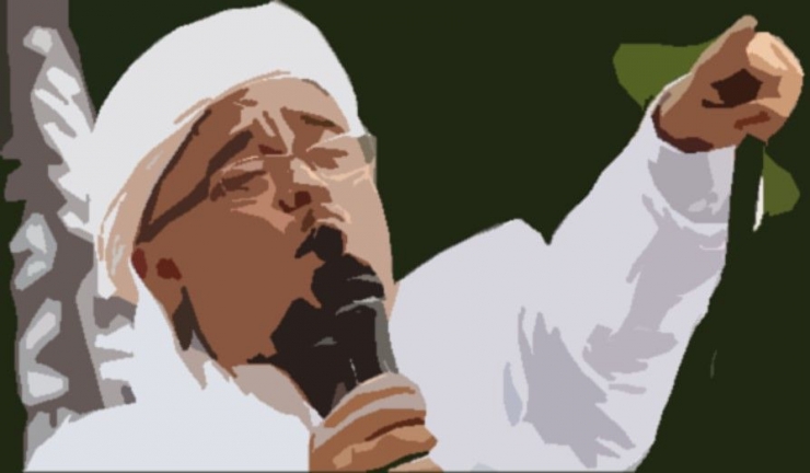 foto Habib Rizieq Shihab saat berorasi/fajar.co.id