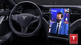 Sebuah Ilustrasi interior mobil Tesla (tesla.com/David Predeu)