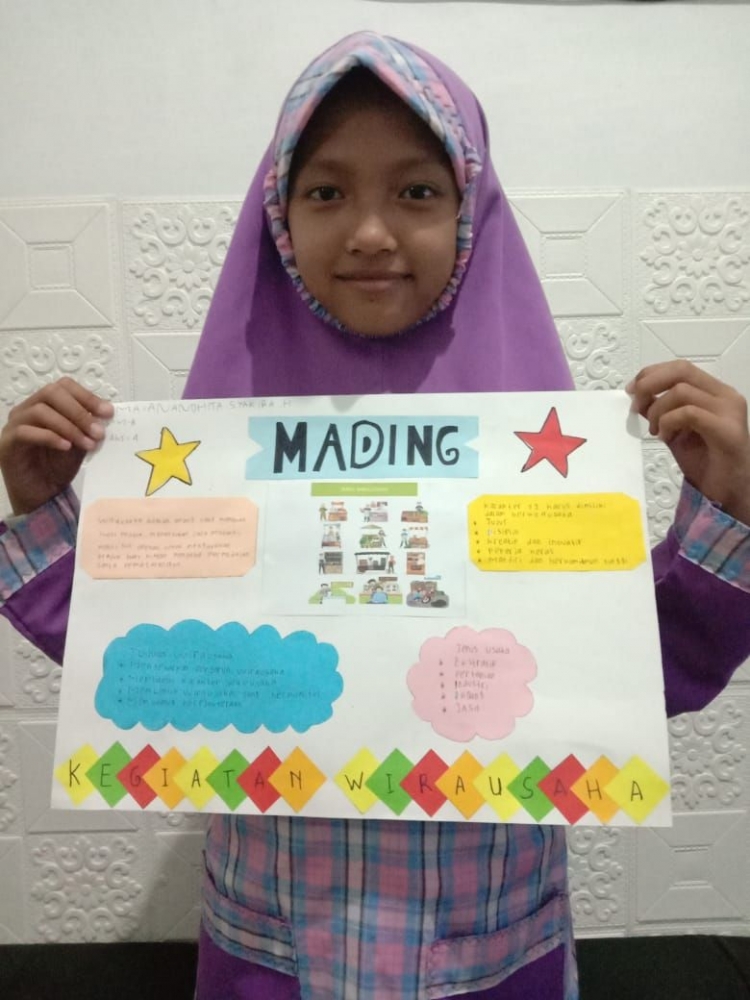 Mading yang dikerjakan siswa dalam pembelajaran daring | dok. pribadi