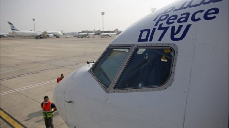 Untuk pertama kalinya dalam sejarah pesawat EL AL mendarat di Abu Dhabi pada tanggal 31 Agustus 2020 lalu. Sumber gambar: bbc.com