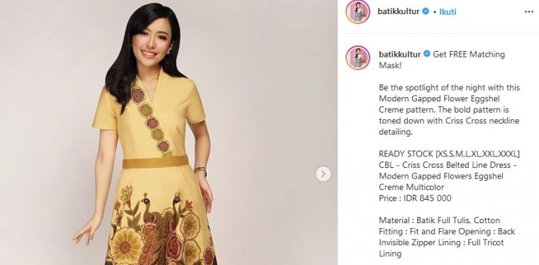 Sumber Foto - Tangkapan Layar IG BatikKultur by Dea Valencia
