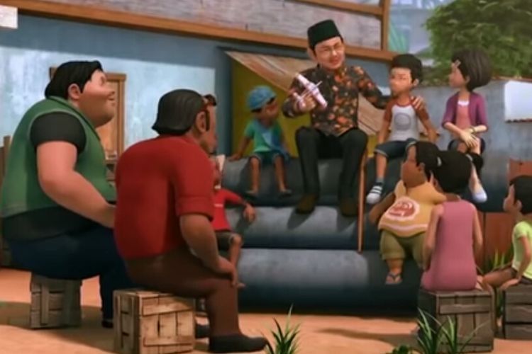 Tangkapan layar salah satu adegan di serial animasi atau kartun lokal Sapo Jarwo dari kanal YouTube MD Animation.| Sumber: YouTube MD Animation via Kompas.com/SHERLY PUSPITA