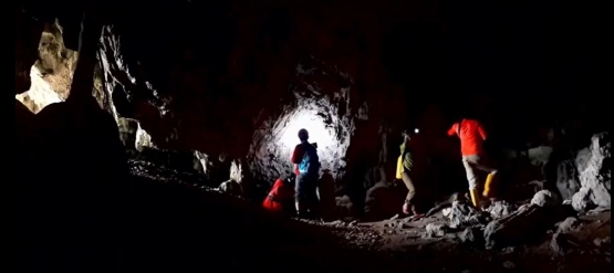 Tim arkeolog Balar Sulut mengamati kondisi gua Mbokita, Menui Kepulauan. Morowali. Sumber: Balar Sulut/Nasrullah Azis