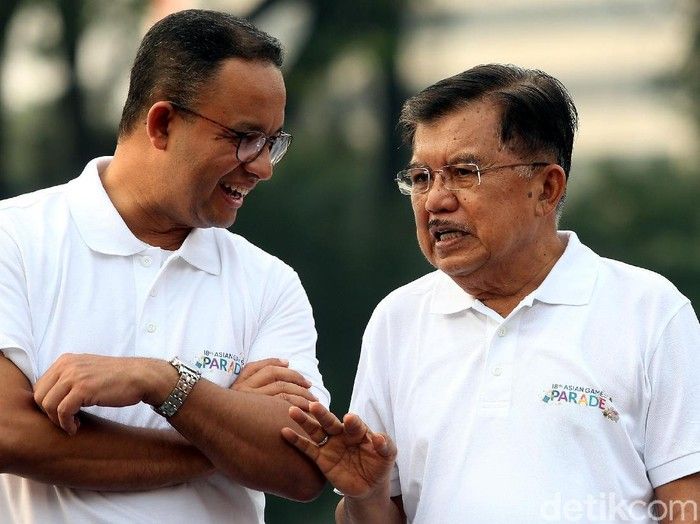 Gubernur DKI Anies Baswedan dan mantan Wapres Jusuf Kalla (detik.com).