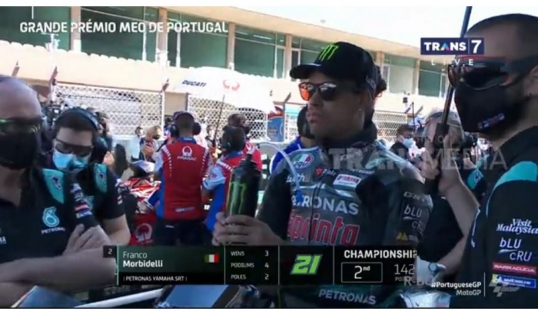 Pertarungan di Portimao masih menegangkan, khususnya bagi Morbidelli. Gambar: Motogp/Transmedia