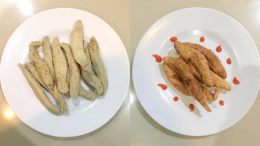 Gambar 1. Otak-otak ikan sebelum (kiri) dan sesudah (kanan) di masak/dokpri