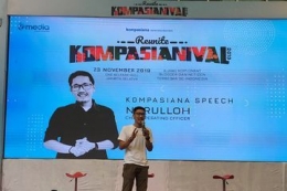 COO Kompasiana, Nurulloh dalam acara Kompasianival 2019 'Reunite'. (Dok. Kompasiana via intisari.grid.id)