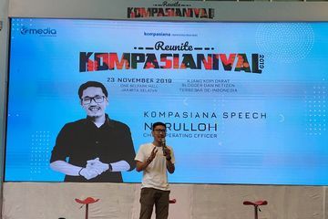 COO Kompasiana, Nurulloh dalam acara Kompasianival 2019 'Reunite'. (Dok. Kompasiana via intisari.grid.id)