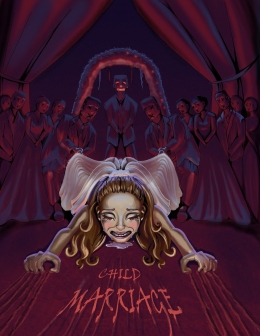 Perkawinan usia anak adalah horror. Sumber: Banna Balleh di artstation.com