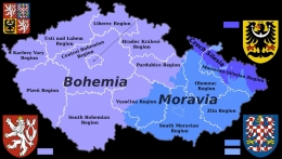 Peta Ceko dan wilayah bersejarahnya. Sumber: Czech Rep worldrussia.com