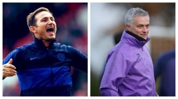 Frank Lampard dan Jose Mourinho, murid dan guru akan saling berhadapan dalam derby London sebagai manajer bagi tim masing-masing (tribunnews.com)