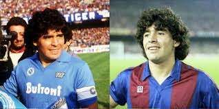 Maradona berkostum Napoli dan Barcelona (Sumber Libero.id)