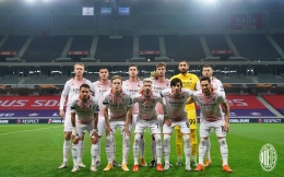 Skuad AC Milan saat melawan Lille pada leg kedua Liga Europa 2020/2021/akurat.co