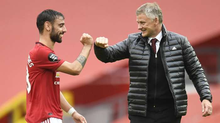 Bruno Fernandes dan Solskjaer (Foto Getty Images) 