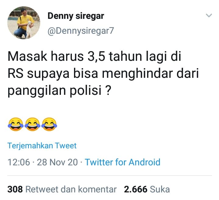 Sumber : schreensot akun twitter Denny Siregar