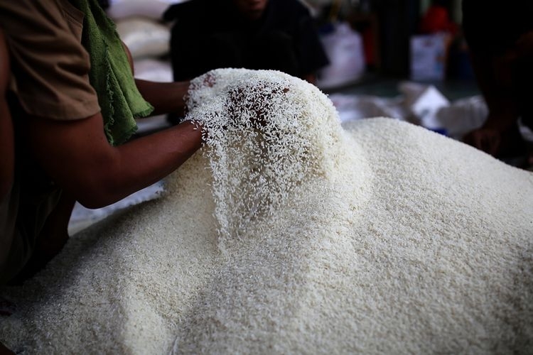 Ilustrasi beras di pasar. (Foto: KOMPAS.com/GARRY ANDREW LOTULUNG) 
