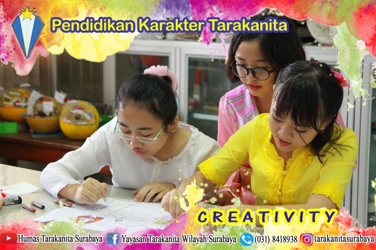 Para Siswi Sekolah Tarakanita Surabaya mengimplementasikan nilai karakter Kreativitas (Creativity)/Foto: Yayasan Tarakanita Surabaya