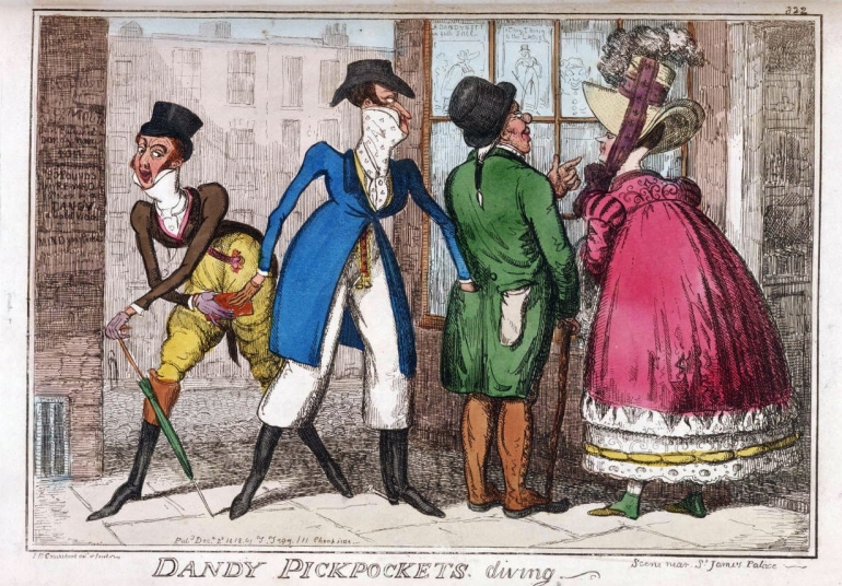 Karikatur copet. Sumber: Isaac Robert Cruikshank /wikimedia