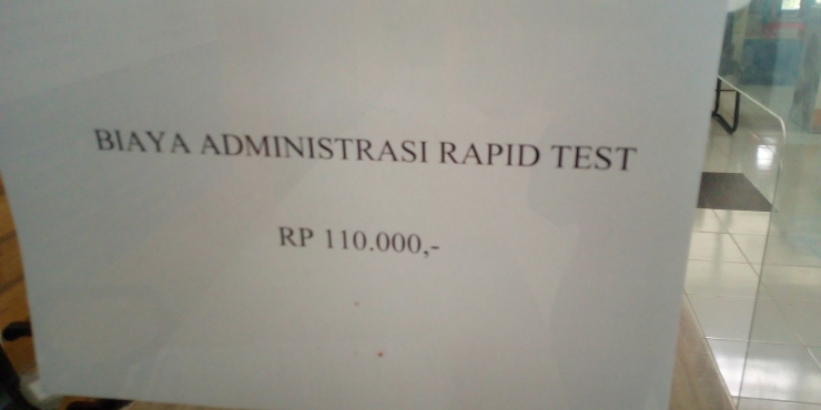 Pemberitahuan Biaya ADM Rapid Test di Pelabuhan Ulee Lheue Banda Aceh (doc Pribadi/Istimewa)