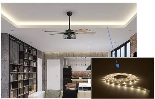 aplikasi teknik indirect lighting menggunakan lampu led strip philips warm white Sumber: pexels.com