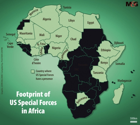 Gambar 3. The footprint of US Special Forces in Africa 2019.