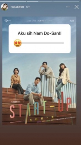 Sumber: https://www.instagram.com/raisa6690/ | Penyanyi Cantik, Raisa mendukung Nam Do-San di drama 'Start Up'