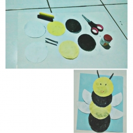 Gambar cara membuat lebah (Dokumentasi pribadi).