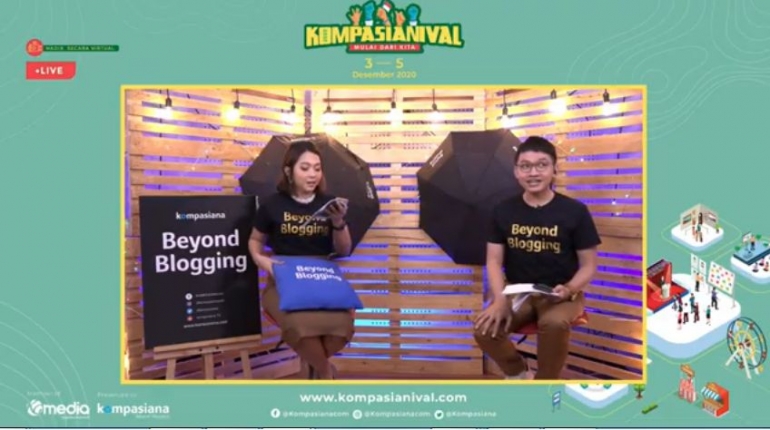 Duet host yang membuat online awarding tetap seru. Ntab! Gambar: Youtube/Kompasiana