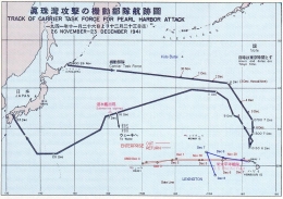Rute keberangkatan armada Jepang ke Pearl Harbor dan kepulangannya. (commons.wikipedia.org)