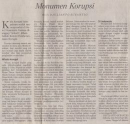Tulisan saya tentang Monumen Korupsi di Kompas (Dokpri)