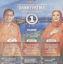 Pasangan  ADAMA Muhammad Ramdhan Pomanto - Fatmawati Rusdi unggul sementara dalam Quick Count Pilwali Makassar 2020/Ft Repro Mahaji Noesa) 