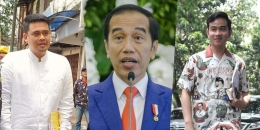 Jokowi dengan Gibran dan Bobby. 2020 Merdeka.com 