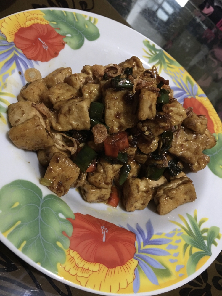 Tahu sebagai alternatif pengganti ayam kampung untuk vegetarian (pic:pribadi)