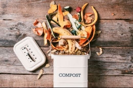 Ilustrasi sisa makanan dijadikan kompos. Cara ini bermanfaat untuk mengurangi sampah makanan. (SHUTTERSTOCK/JCHIZHE via Kompas.com)