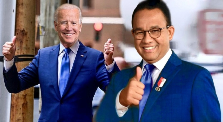 Joe Biden dan Anies Baswedan jadi presiden. Sumber foto : Michael/aljazeera.com