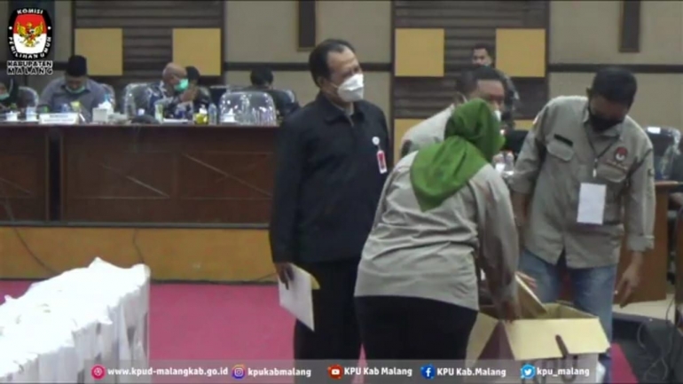 Rekapitulasi perolehan suara pilbup Malang (dok/streaming KPUD Malang) 