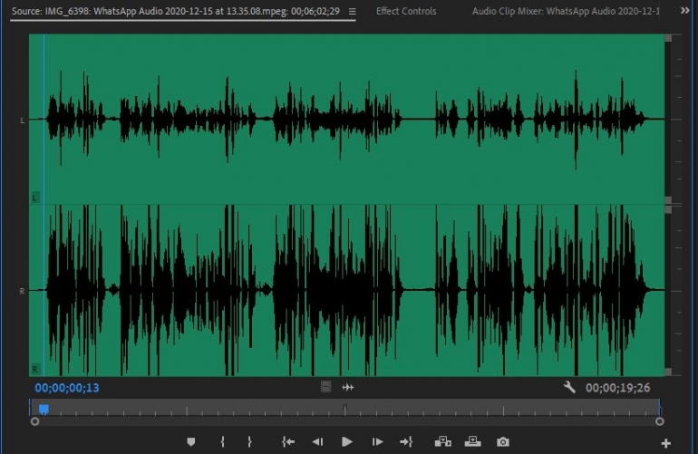 Proses editing audio untuk ILM kelompok | Dokumentasi pribadi