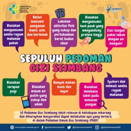 10 Pedoman Gizi Seimbang (infografis milik : p2ptm.kemkes.go.id)