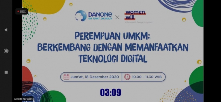 Tema webinar yang diadakan oleh Danone Indonesia dan Google dalam rangka memperkuat UMKM Perempuan (dok: Danone Indonesia)