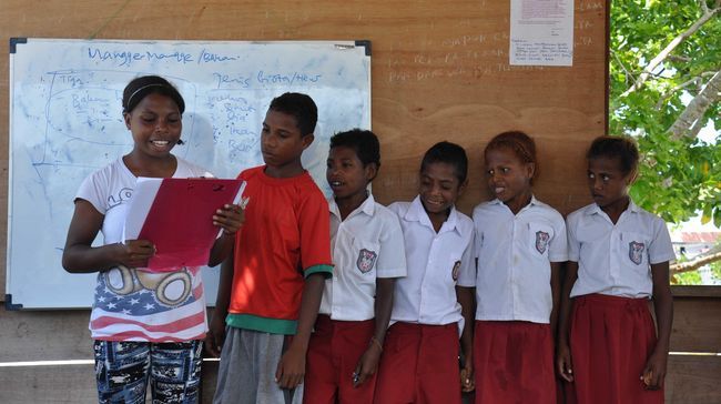 Ilustrasi anak-anak Papua mengenyam pendidikan dasar. (credit: Nugroho A.Prabowo/TNC)