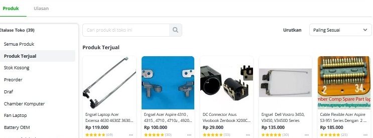 Gambar rating yang diberi customer kepada Toko online Chamber (Dokpri)