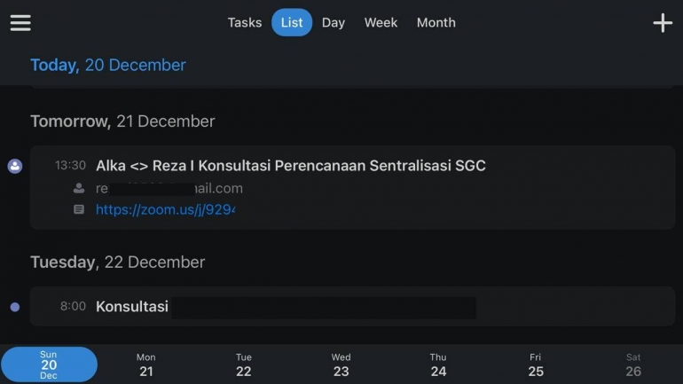 Dokumentasi Pribadi: Tangkap Layar Calendars: Planner & Reminders, Readdle Inc.
