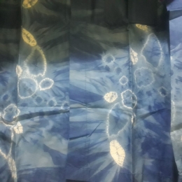 Buatan sendiri -Pola motif ikan dengan teknik jahit dan ikat -gradasi biru | dokpri