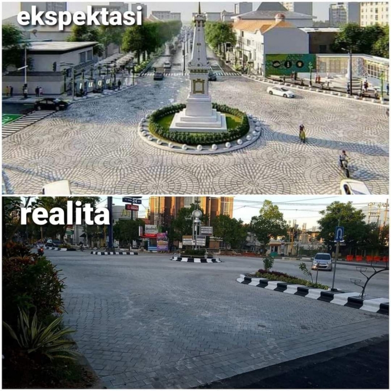 Keterangan Foto: Netizen saat membandingkan Kawasan Kajoe Tangan Heritage dengan Kawasan Ikonik Jogja (Foto: Facebook) 