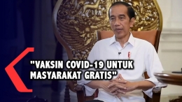 Jokowi nyatakan vaksin Covid-19 gratis (KompasTV/youtube.com)