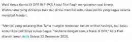 Screenshoot 'Kinerja Wishnutama menurut Wakil Ketua Komisi IX DPR RI F-PKS' 